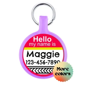 Silent & Lightweight Eco-Plastic Hello My Name Is" Pet ID Tag
