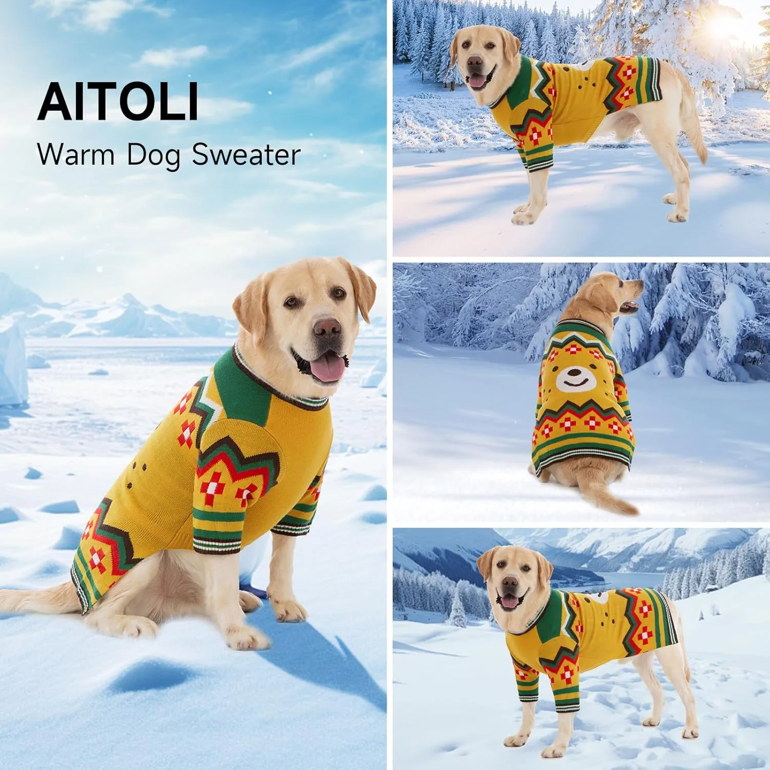 Small Dog Sweater for Male Female - Warm Halloween Autumn Knit Sweaters With Long Legs for Yorkie Chihuahua