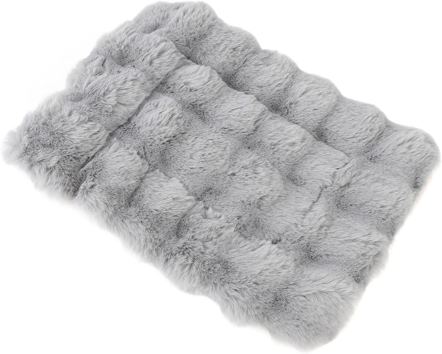 Washable Soft Fluffy Dog Crate Bed, Dog Bed Mat, Comfort Fluffy Kennel Pad with Anti Slip Bottom, Plush Pet Sleeping Mat, Furniture Protector for Large Medium Small Dogs Cats (S)