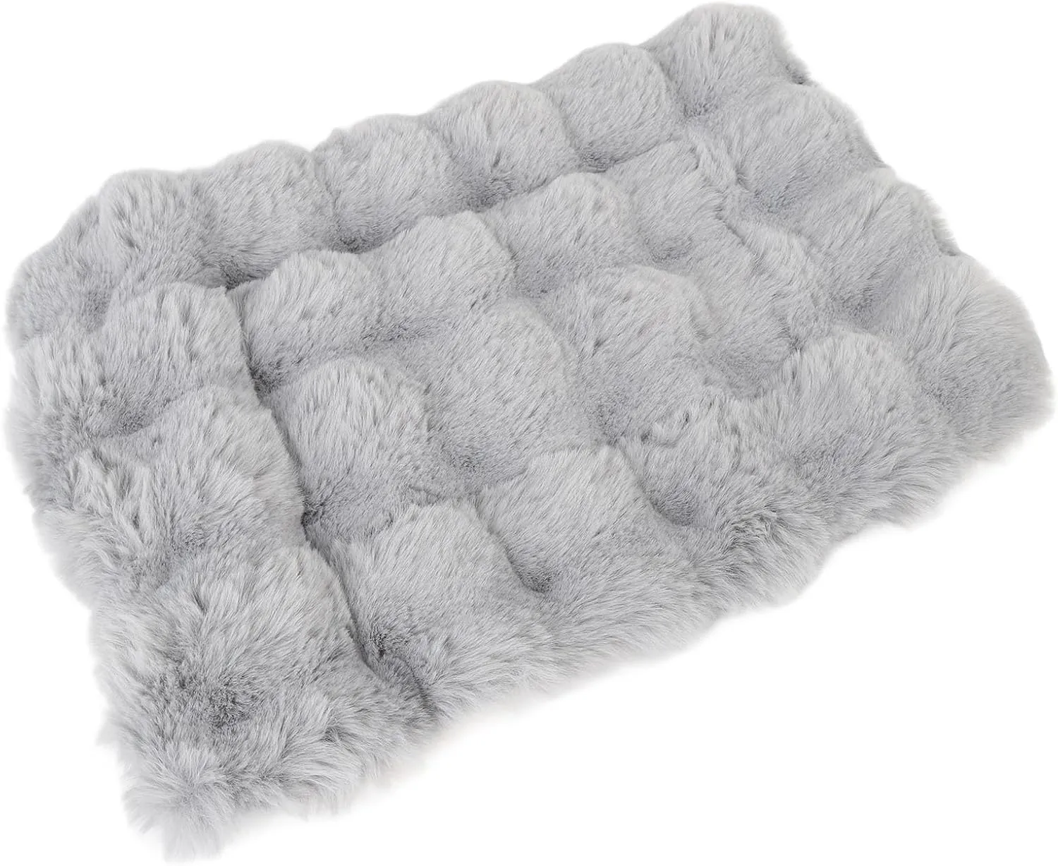 Washable Soft Fluffy Dog Crate Bed, Dog Bed Mat, Comfort Fluffy Kennel Pad with Anti Slip Bottom, Plush Pet Sleeping Mat, Furniture Protector for Large Medium Small Dogs Cats (S)