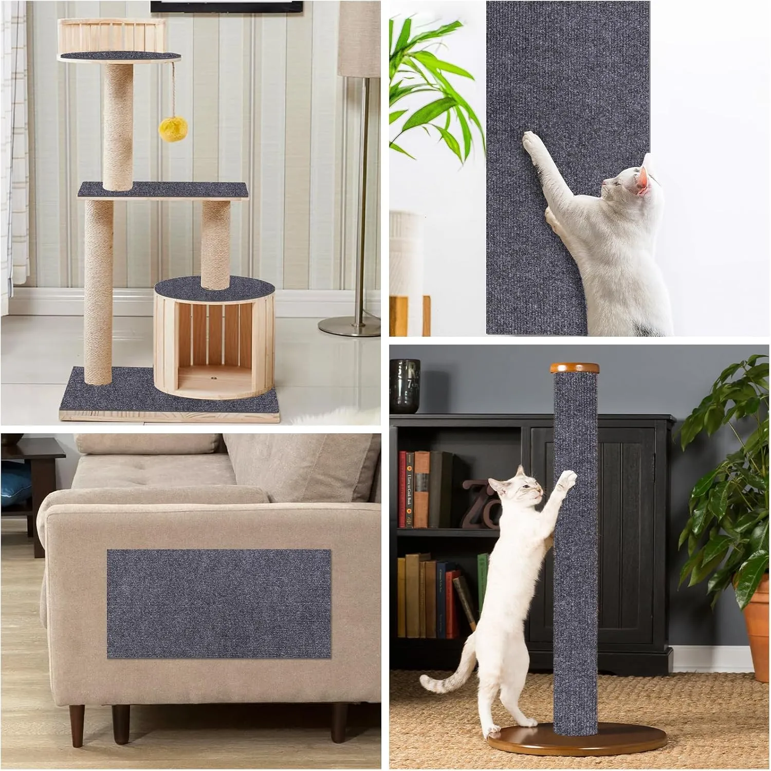 XANGNIER DIY Climbing Cat Scratcher Mat,3 Pack Trimmable Self Adhesive Cat Scratching Pads,23.6"X11.7"Cat Scratching Protector Board for Couch Furniture Wall Corner Cat Tree Post Carpet Shelf Shelves
