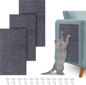 XANGNIER DIY Climbing Cat Scratcher Mat,3 Pack Trimmable Self Adhesive Cat Scratching Pads,23.6"X11.7"Cat Scratching Protector Board for Couch Furniture Wall Corner Cat Tree Post Carpet Shelf Shelves