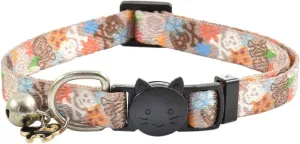 XPangle Breakaway Cat Collar with Bell, Cute Kitten Collar Safety Adjustable for Kitty Puppy Neck 7.8-11.8in (Brown)